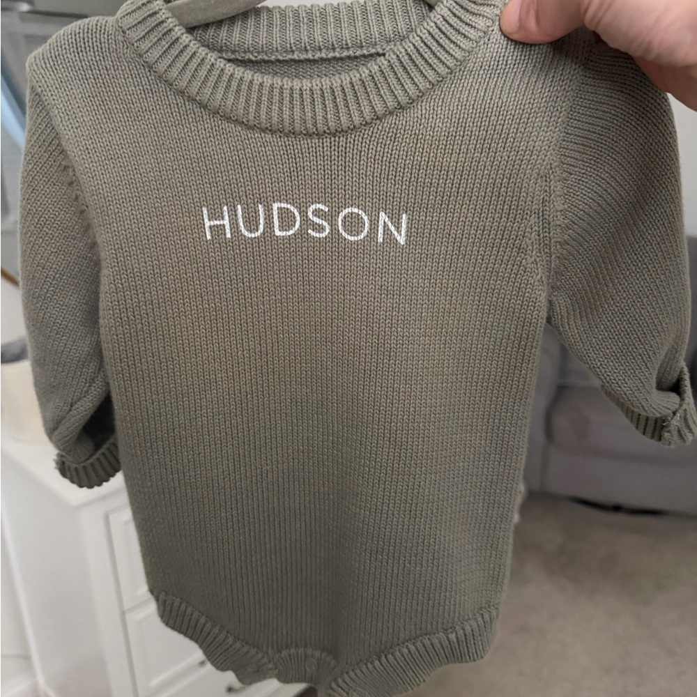 Hudson Knit Baby Romper in Olive